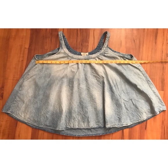 h&m limited edition size 10 light denim flowy top - Picture 6 of 8